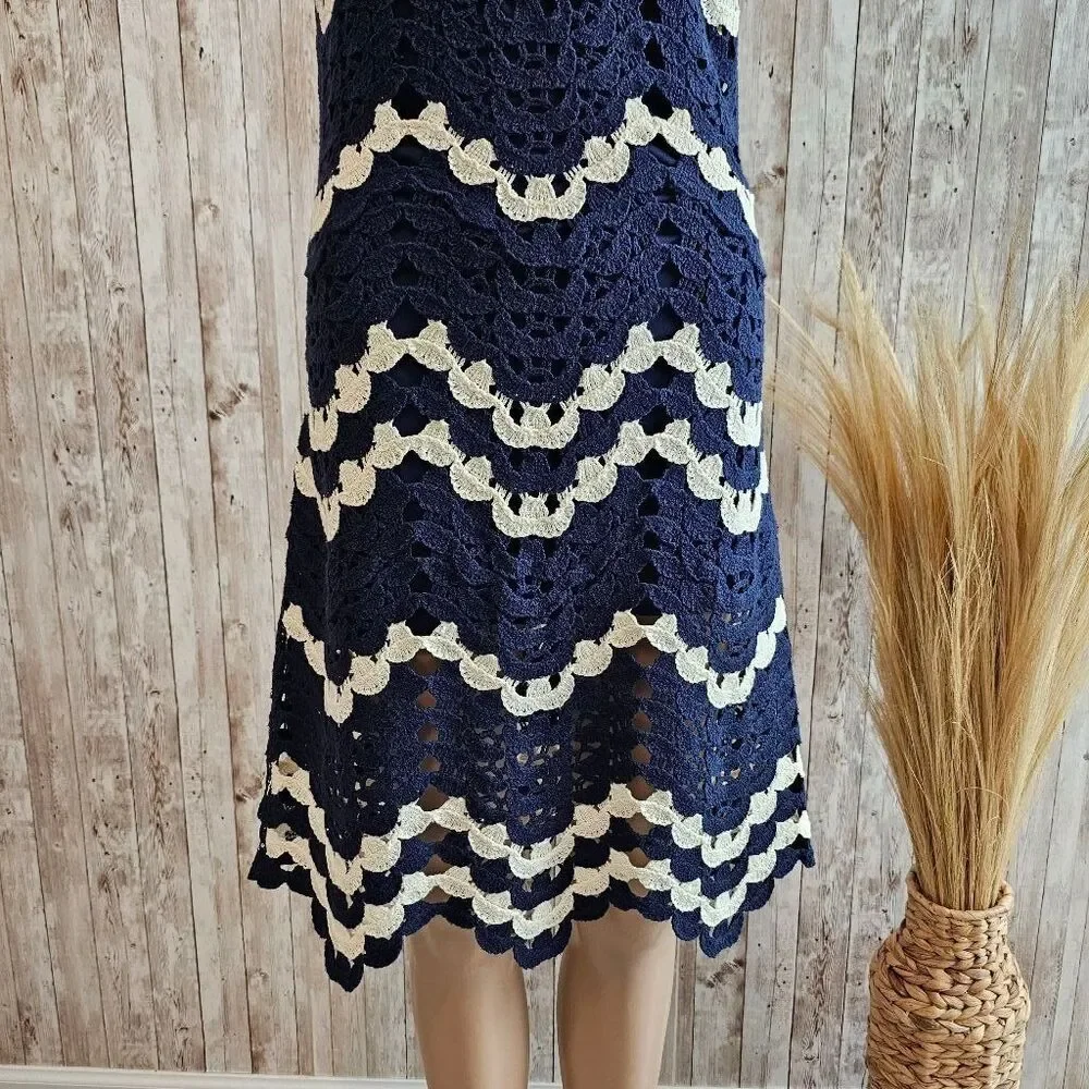 Women's House of Harlow 1960 Blue & White Crochet Dress XS NWOT